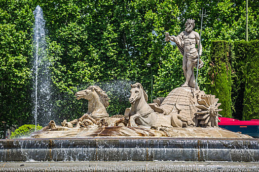 喷泉,一个,著名地标,马德里,西班牙