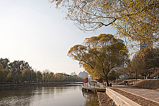 公园,挨着,河,北京,中国