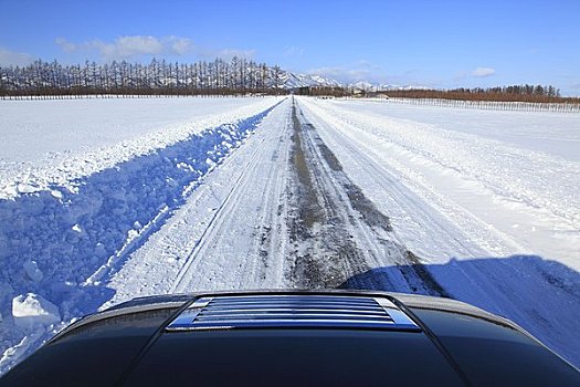 雪路,山脉