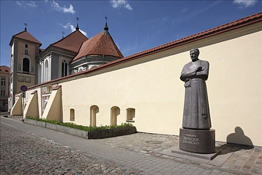 教堂,纪念建筑,历史名城,中心,考纳斯,立陶宛,波罗的海国家,欧洲