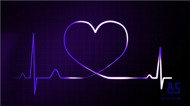 心跳,紫色,心电图,显示器