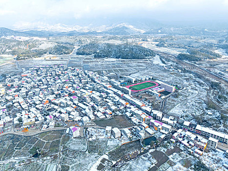 江西金溪,雪后山村,天然画卷