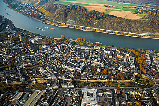历史,中心,中世纪城市,墙壁,莱茵,莱茵河谷,莱茵兰普法尔茨州,德国,欧洲