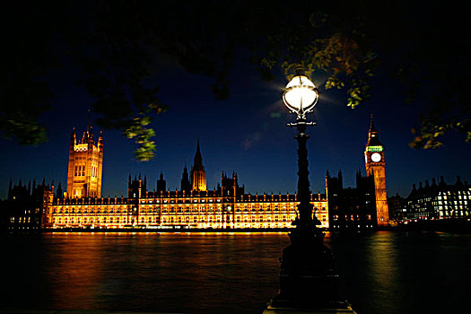 建筑,水岸,大本钟,议会大厦,泰晤士河,威斯敏斯特,伦敦,英格兰