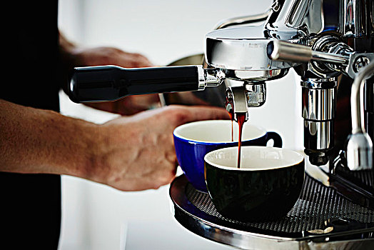 咖啡师,制作,浓咖啡