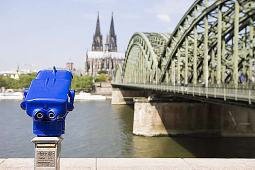 取景器,霍恩佐伦大桥,科隆大教堂,科隆,北莱茵威斯特伐利亚,德国