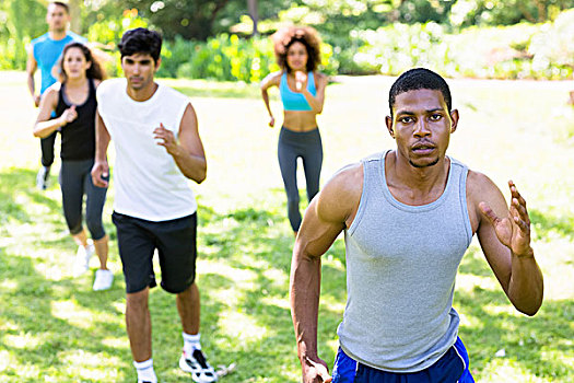 人,跑,健身,公园