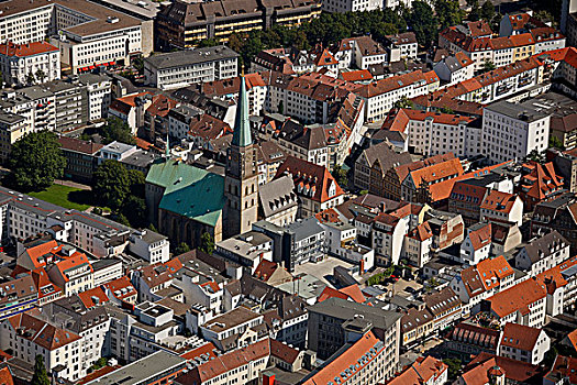 航拍,教堂,区域,北莱茵-威斯特伐利亚,德国,欧洲