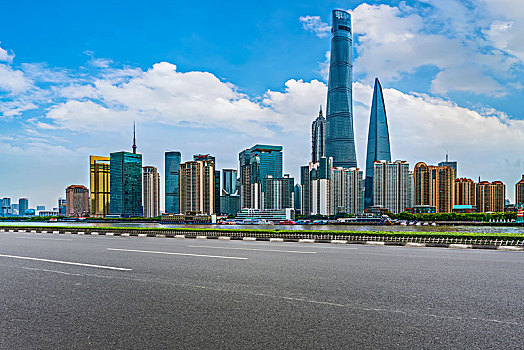柏油马路和上海建筑