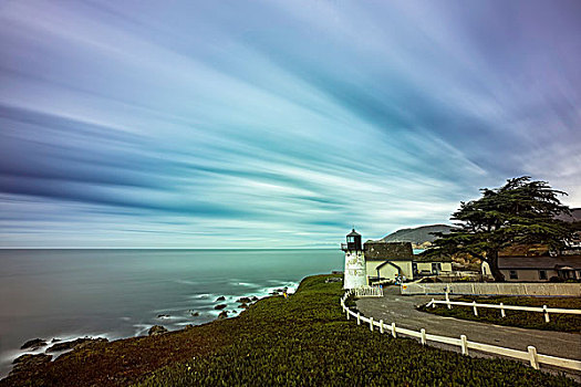 灯塔,客栈,太平洋,海岸