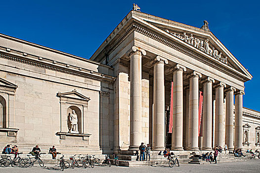 古代雕塑展览馆,建筑师,狮子,慕尼黑,巴伐利亚,上巴伐利亚,德国,欧洲