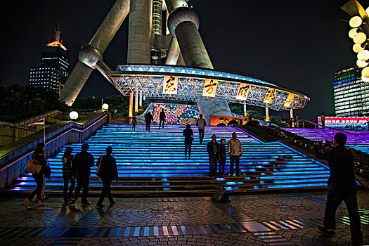 光亮,楼梯,东方明珠塔,上海,中国,亚洲