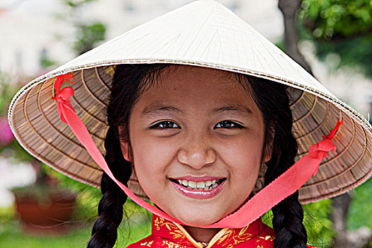 越南,胡志明市,女孩,衣服,传统,越南人,服饰