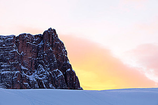 日出,冬天,白云岩,意大利