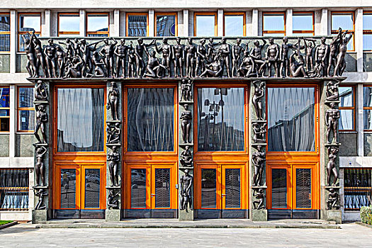 斯洛文尼亚,议会,门口,设计,卢布尔雅那,欧洲