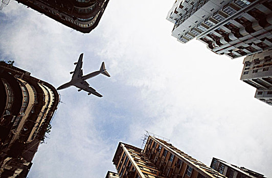 飞机,飞跃,城市