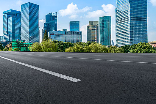 路面和建筑背景图