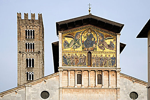 意大利,卢卡,中世纪,小教堂,钟楼
