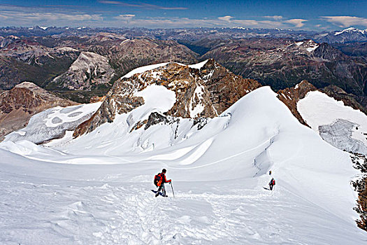 攀登者,下降,山,瑞士,欧洲