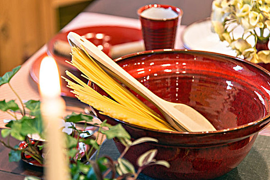 遮盖,桌子,红色,陶瓷,餐具