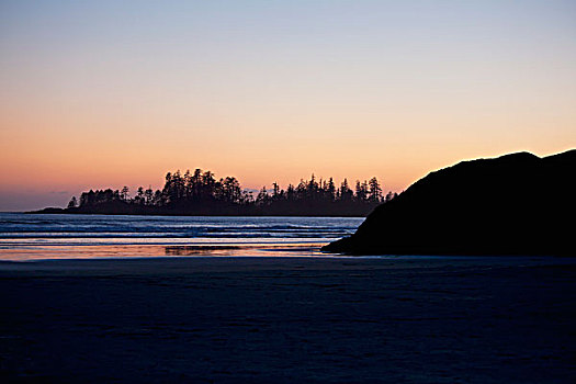 长滩,日落,乐园,环太平洋国家公园,靠近,不列颠哥伦比亚省,加拿大