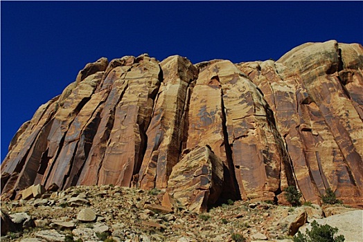 岩石构造,蓝天,靠近,峡谷,犹他
