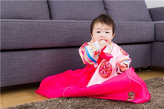 传统,朝鲜服装,婴儿