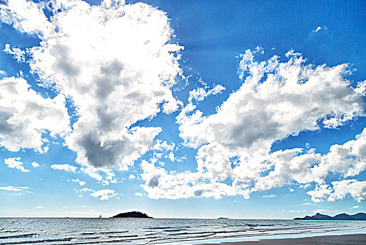 澳大利亚,海滩,云,空中,阳光
