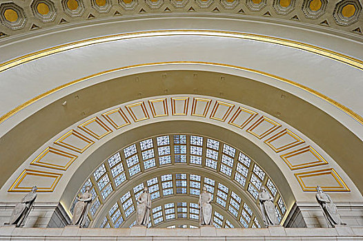 内景,天花板,建筑,大厅,等候室,联盟火车站,华盛顿特区,美国