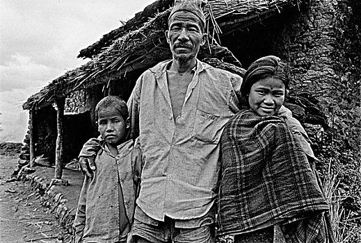 玛雅,右边,左边,两个,四个孩子,女孩,妻子,生育,低,尼泊尔,农业,劳工