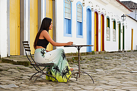 街头咖啡馆,省,里约热内卢,巴西,南美