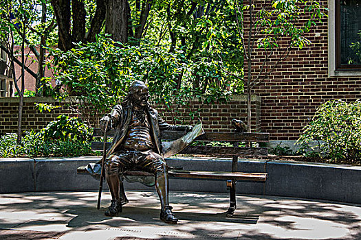 富兰克林,雕塑,大学,宾夕法尼亚,校园