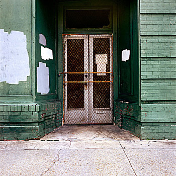 入口,废弃,建筑,新奥尔良,路易斯安那,美国