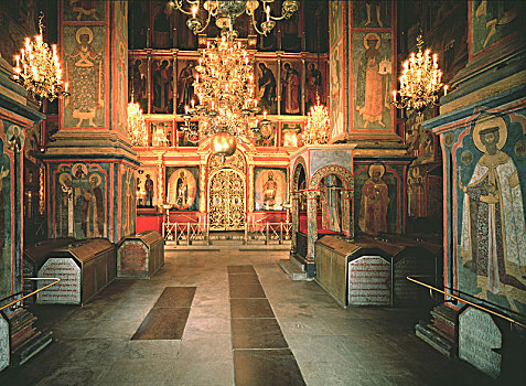 室内,天使长,大教堂,莫斯科,克里姆林宫,艺术家,老,俄罗斯,建筑
