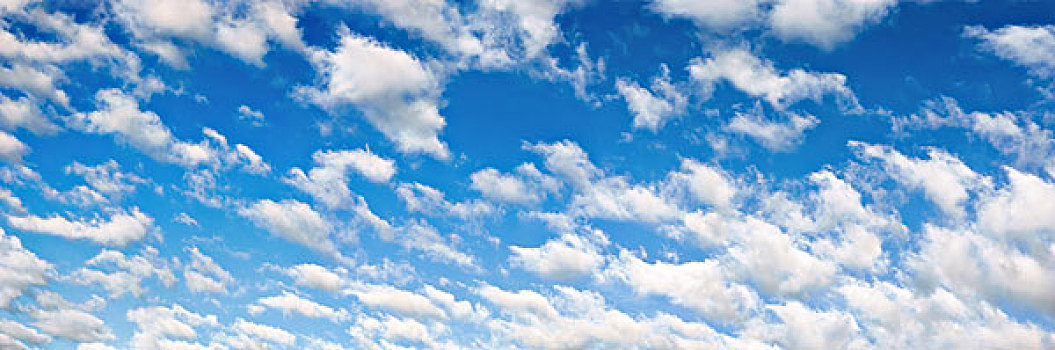 绒毛状,白云,蓝色背景,天空,全景