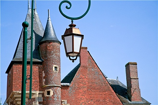 砖,屋顶,中世纪,城镇