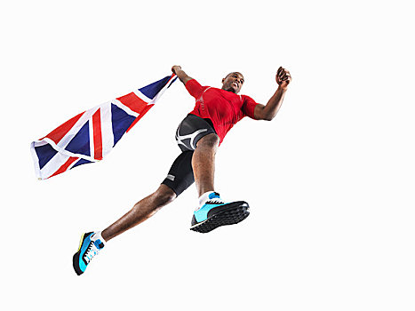 男性,运动员,跑,英国国旗