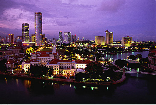 城市,黄昏,新加坡