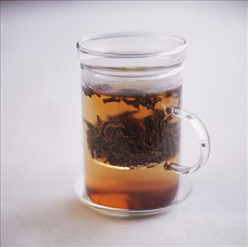 红茶,茶,叶子,玻璃杯