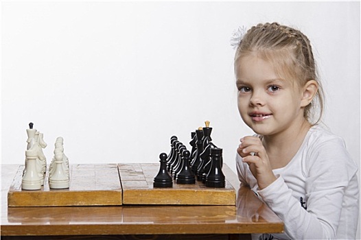 女孩,玩,下棋