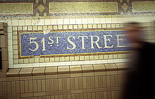 瓷砖,标识,地铁,车站,街道,新,约克,城市