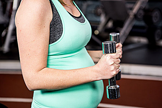 孕妇,锻炼,重量,健身房
