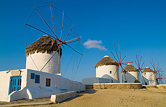 漂亮,风车,岛屿,米克诺斯岛,希腊