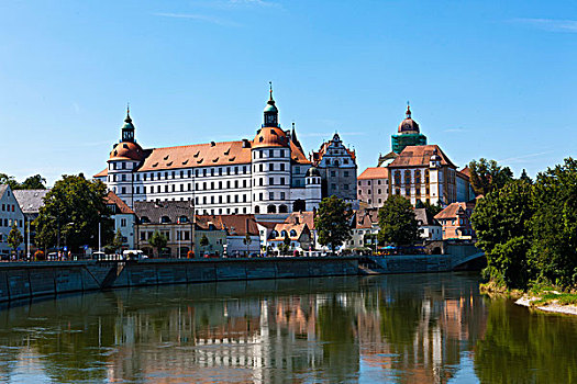 景色,多瑙河,城堡,巴伐利亚,德国,欧洲