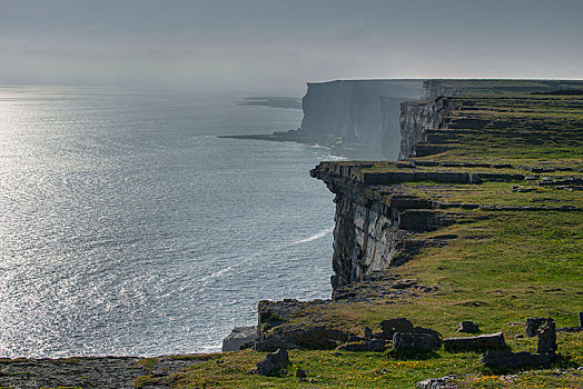 悬崖,阿伦群岛,伊尼什莫尔岛尔,戈尔韦郡,爱尔兰