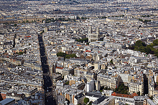 俯视,巴黎,城市天际线,法国