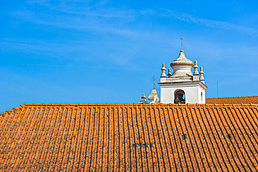 圣玛丽亚教堂,赤陶,砖瓦,钟楼,区域,葡萄牙,普通,场景,象征