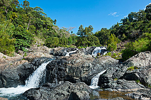 瀑布,东海岸,格朗德特尔,新喀里多尼亚,南太平洋