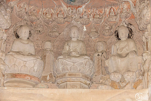 重庆大足石刻之北山石刻,三世佛龛,第51号