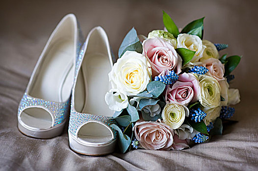 婚礼,鞋,花